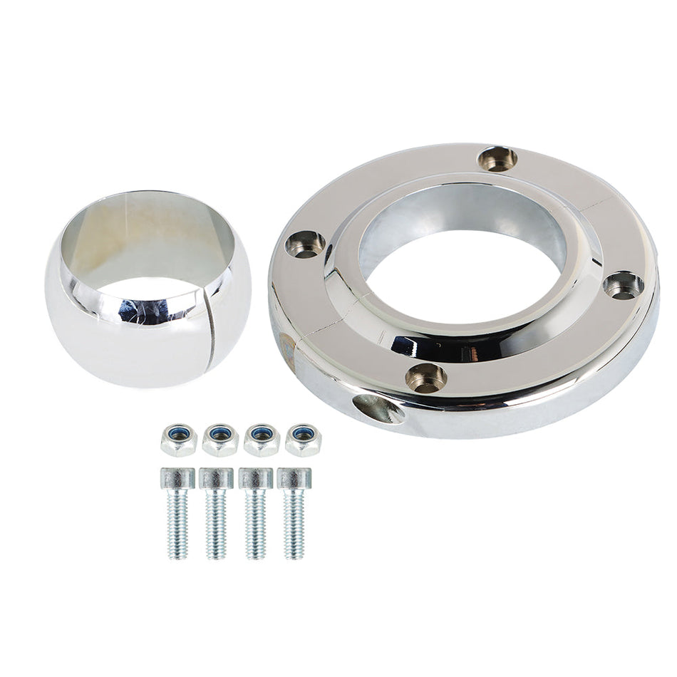 Labwork Chrome Steering Column Floor Mount For 2" Columns Swivel Universal SBC BBC 350 Lab Work Auto 