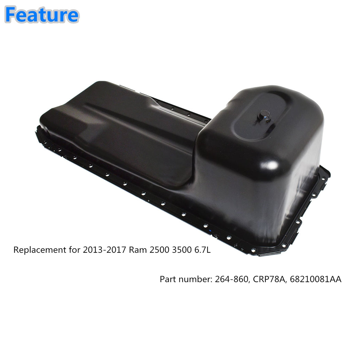 Labwork Engine Oil Pan for Ram 2500 3500 4500 5500 l6 6.7L Diesel Turbo 13-18 Lab Work Auto