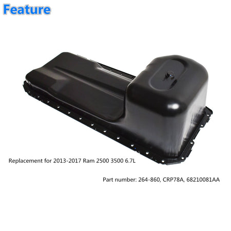 Labwork Engine Oil Pan for Ram 2500 3500 4500 5500 l6 6.7L Diesel Turbo 13-18 Lab Work Auto