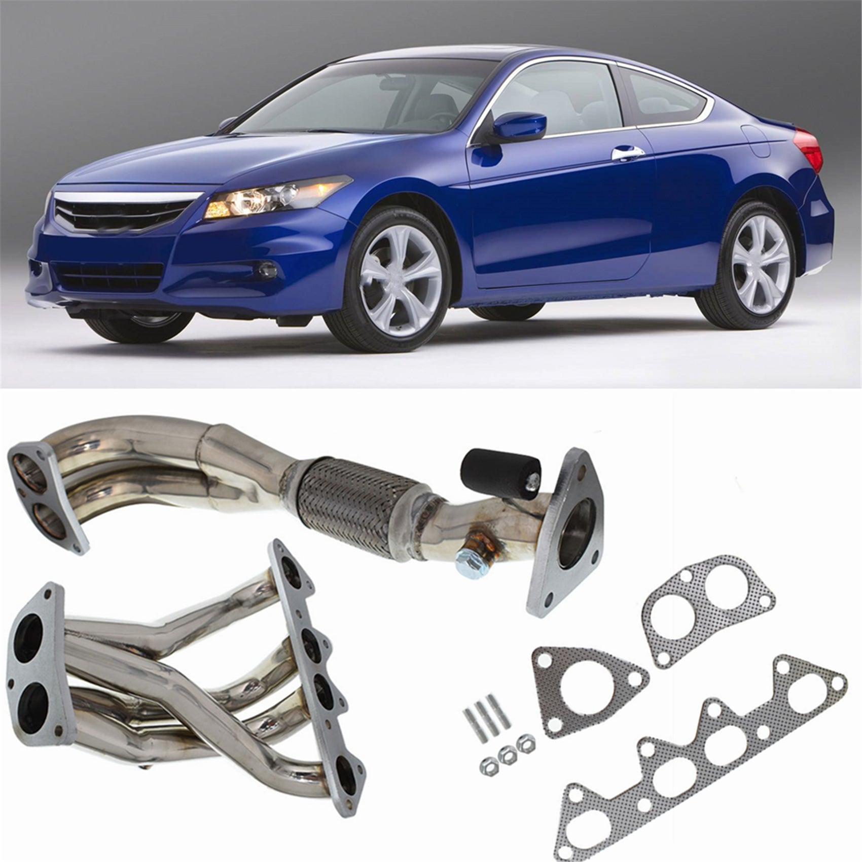 Labwork Exhaust Header + Gasket / Bolts For 1998-2002 Accord l4 DX / EX / LX 2.3L SOHC Lab Work Auto