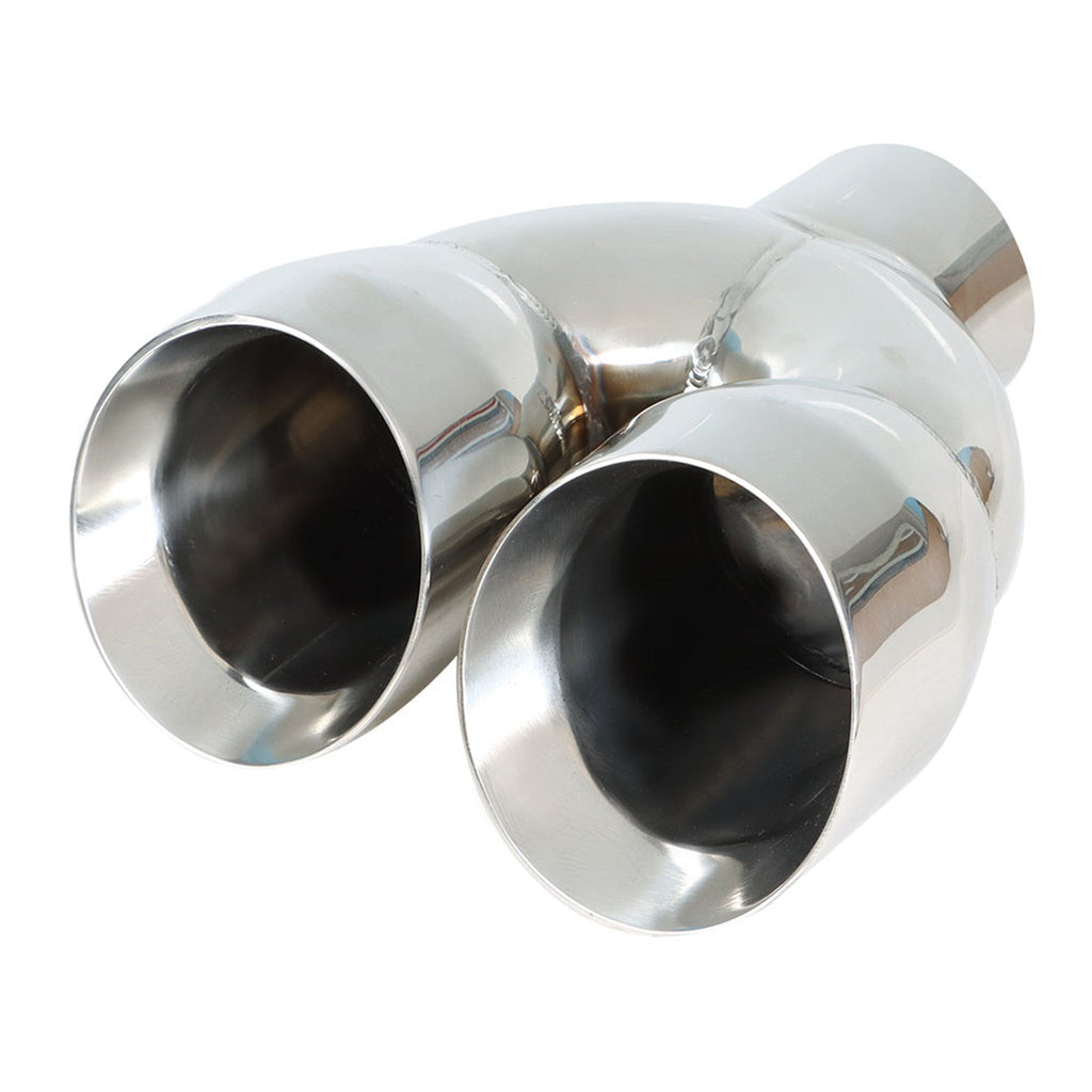 Labwork Exhaust Tip Dual Wall Stainless Steel Twin 4 inch Outlet 3 inch Inlet 9 Length Lab Work Auto