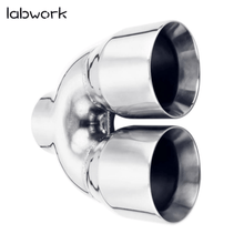 Load image into Gallery viewer, Labwork Exhaust Tip Dual Wall Stainless Steel Twin 4 inch Outlet 3 inch Inlet 9 Length Lab Work Auto