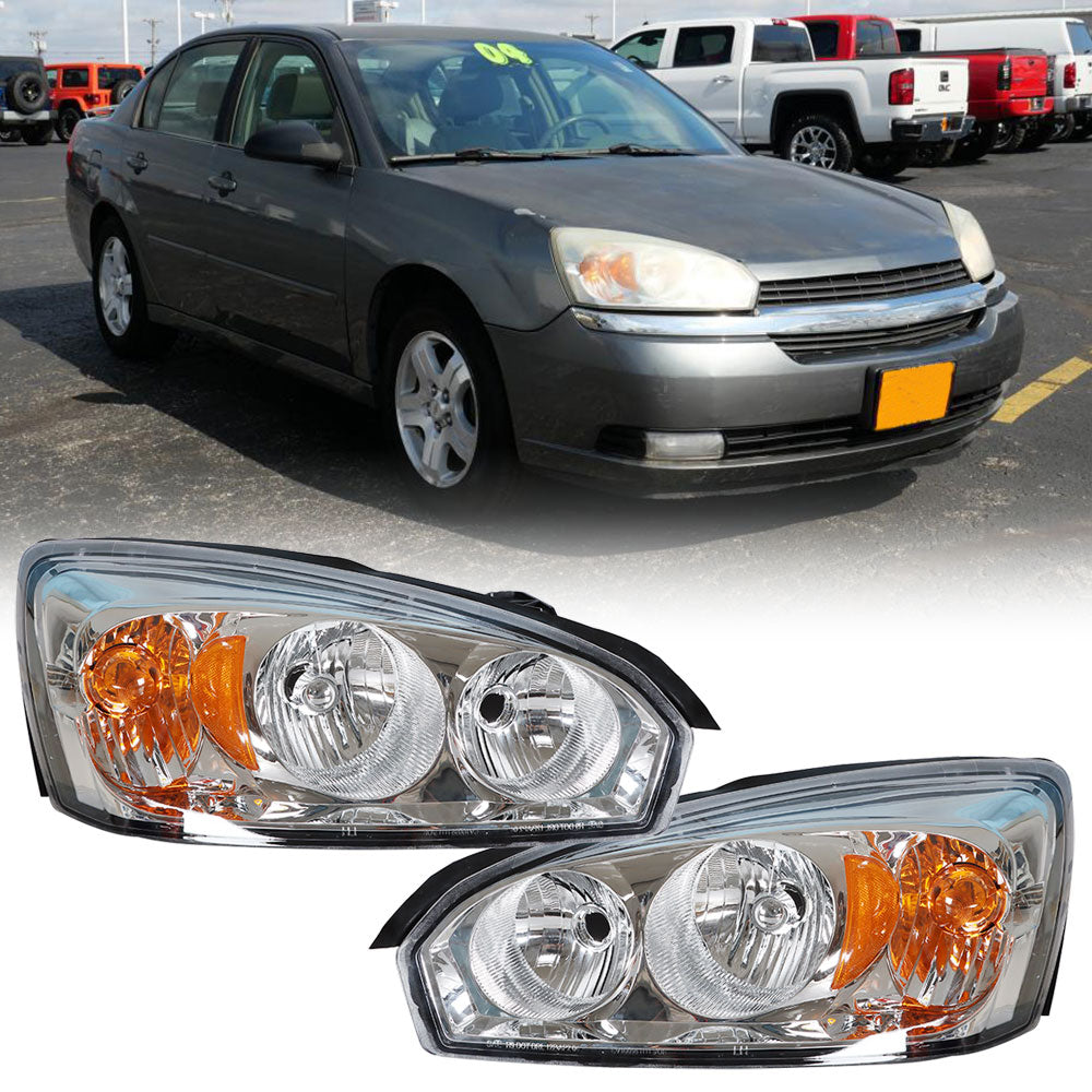 Labwork Fit For 2004-2008 Chevy Malibu Replacement Headlights Halogen Left+Right Lab Work Auto