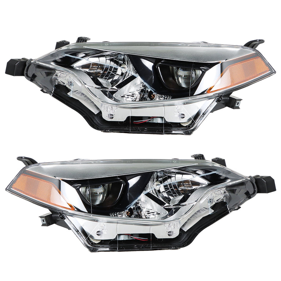 Labwork Fit For 2014 2015 2016 Toyota Corolla Headlight Halogen Clear Right&Left Lab Work Auto