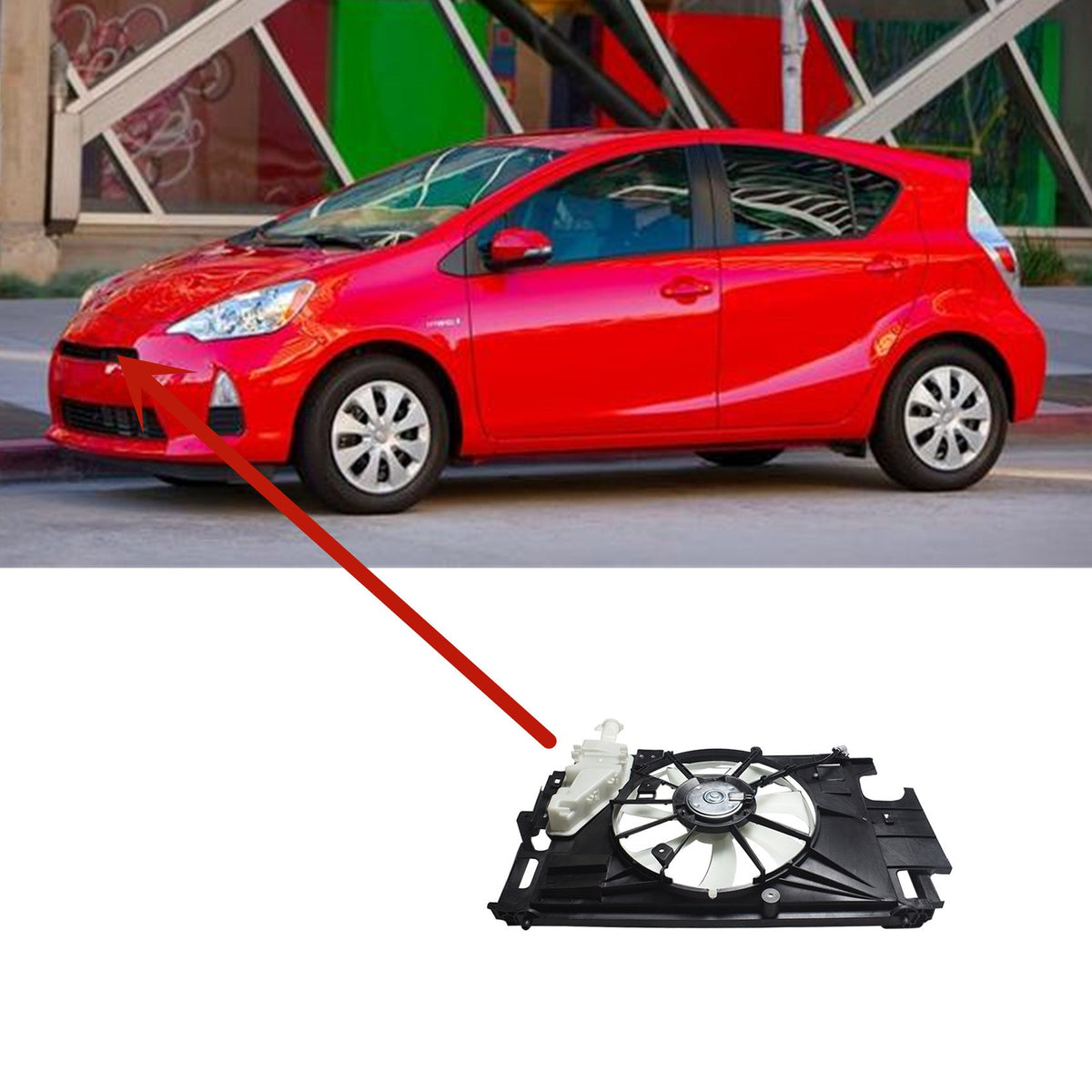 Labwork Fit For Toyota Prius C 2012-2015 Replace Engine Cooling Fan Assembly Lab Work Auto