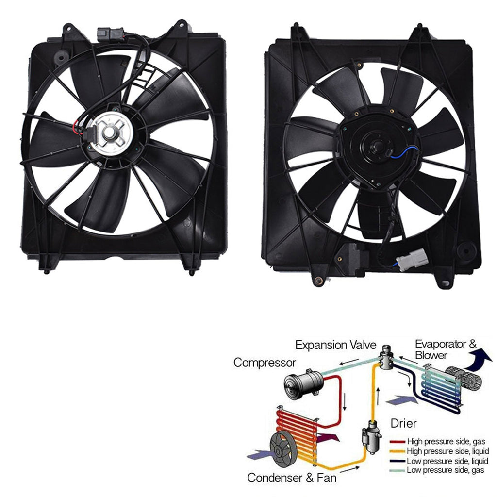 Labwork For 07-09 Honda CR-V Left+Right Radiator and A/C Condenser Fan Assembly Lab Work Auto