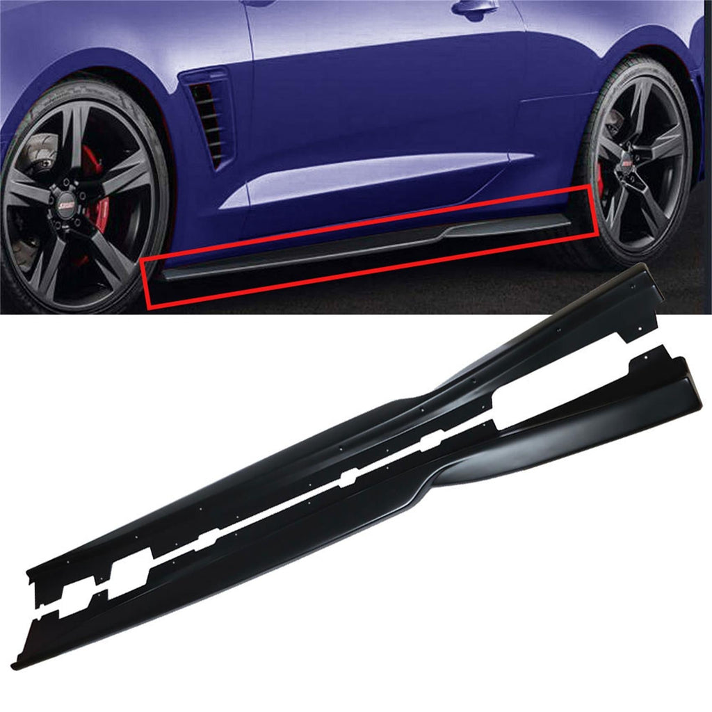 Labwork For 16-20 Camaro SS & RS LT LS Black T6 Style Side Skirt Extension Lab Work Auto