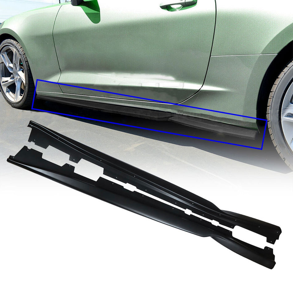 Labwork For 16-20 Camaro SS & RS LT LS Black T6 Style Side Skirt Extension Lab Work Auto