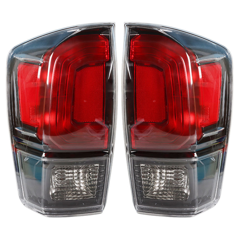 Labwork For 16-21 Toyota Tacoma Black Bezel Tail Lights Brake Lamp Left + Right Lab Work Auto