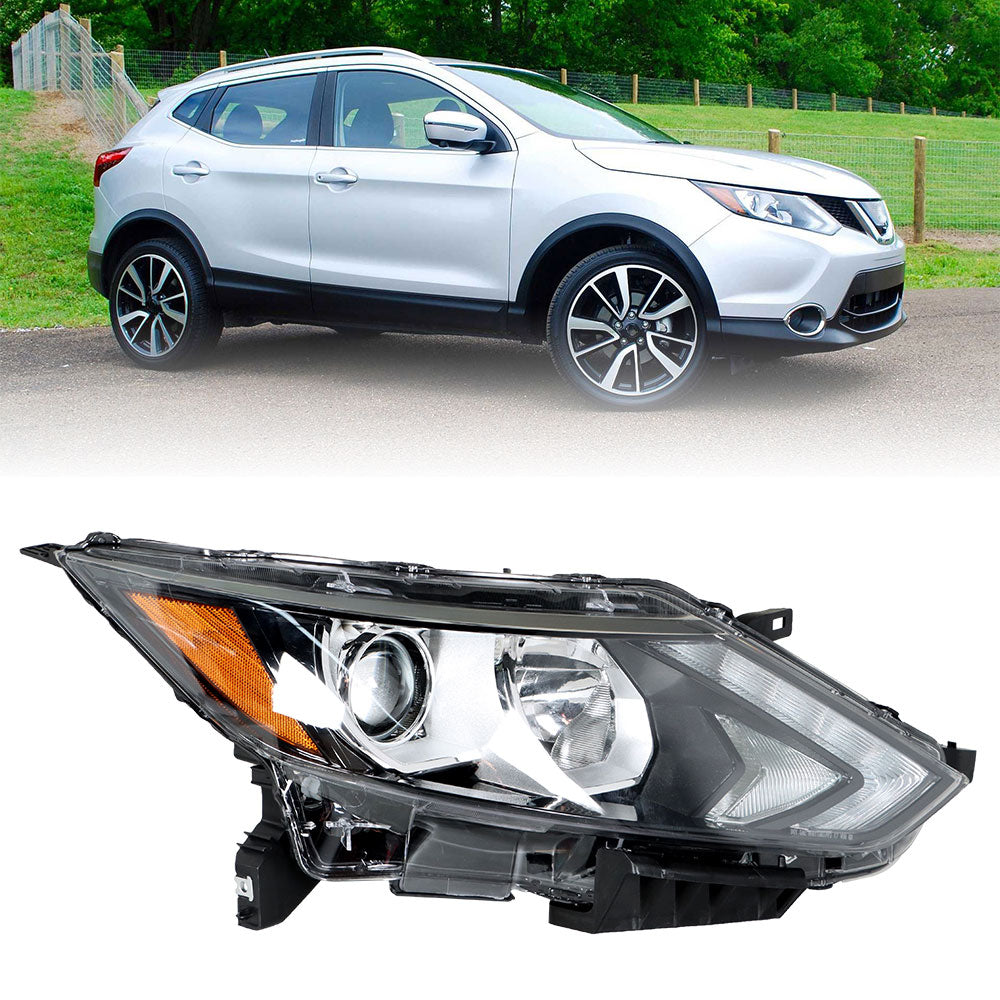 Labwork For 17-19 Nissan Rogue Sport Halogen Headlight Assembly Black Passenger Lab Work Auto