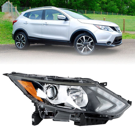 Labwork For 17-19 Nissan Rogue Sport Halogen Headlight Assembly Black Passenger Lab Work Auto