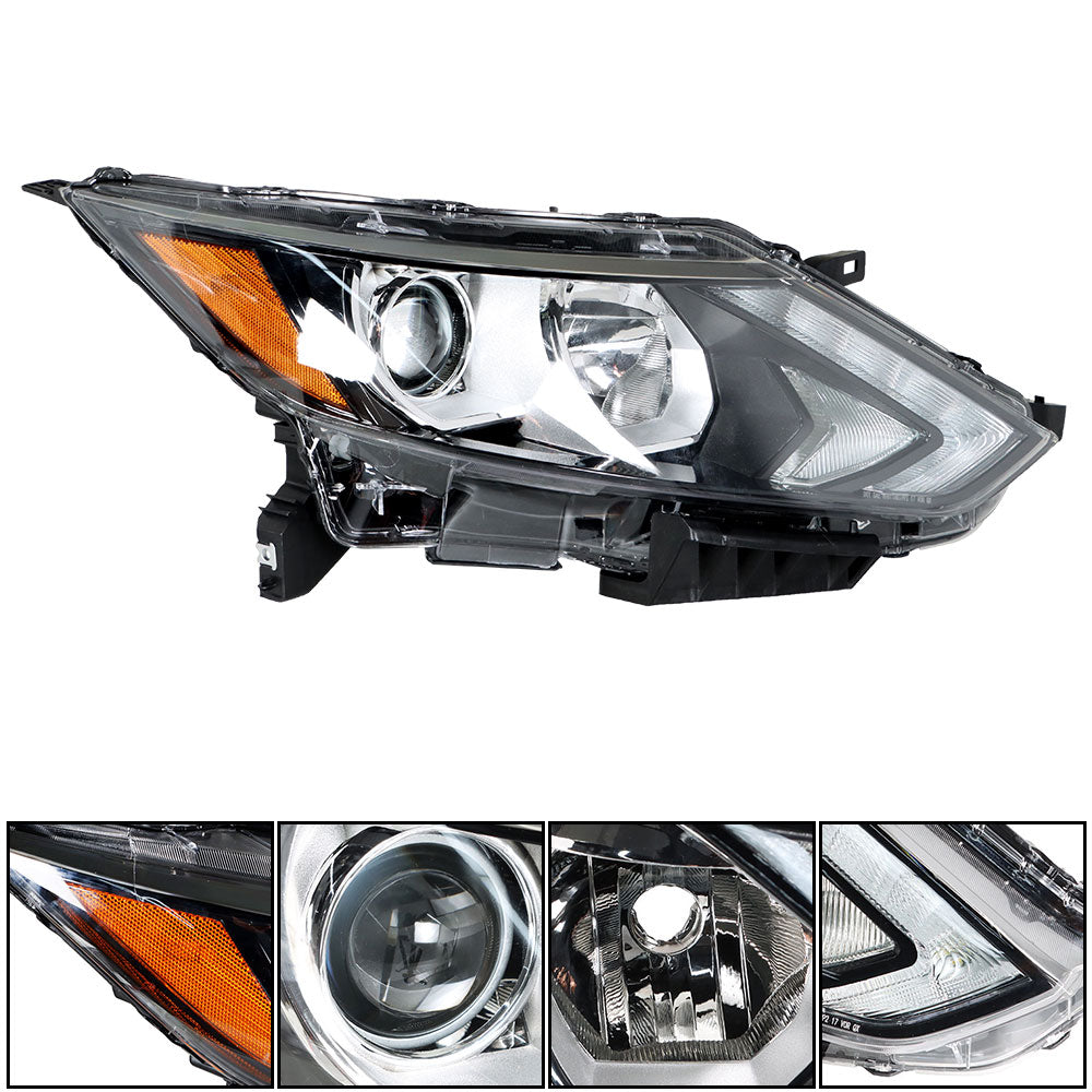 Labwork For 17-19 Nissan Rogue Sport Halogen Headlight Assembly Black Passenger Lab Work Auto