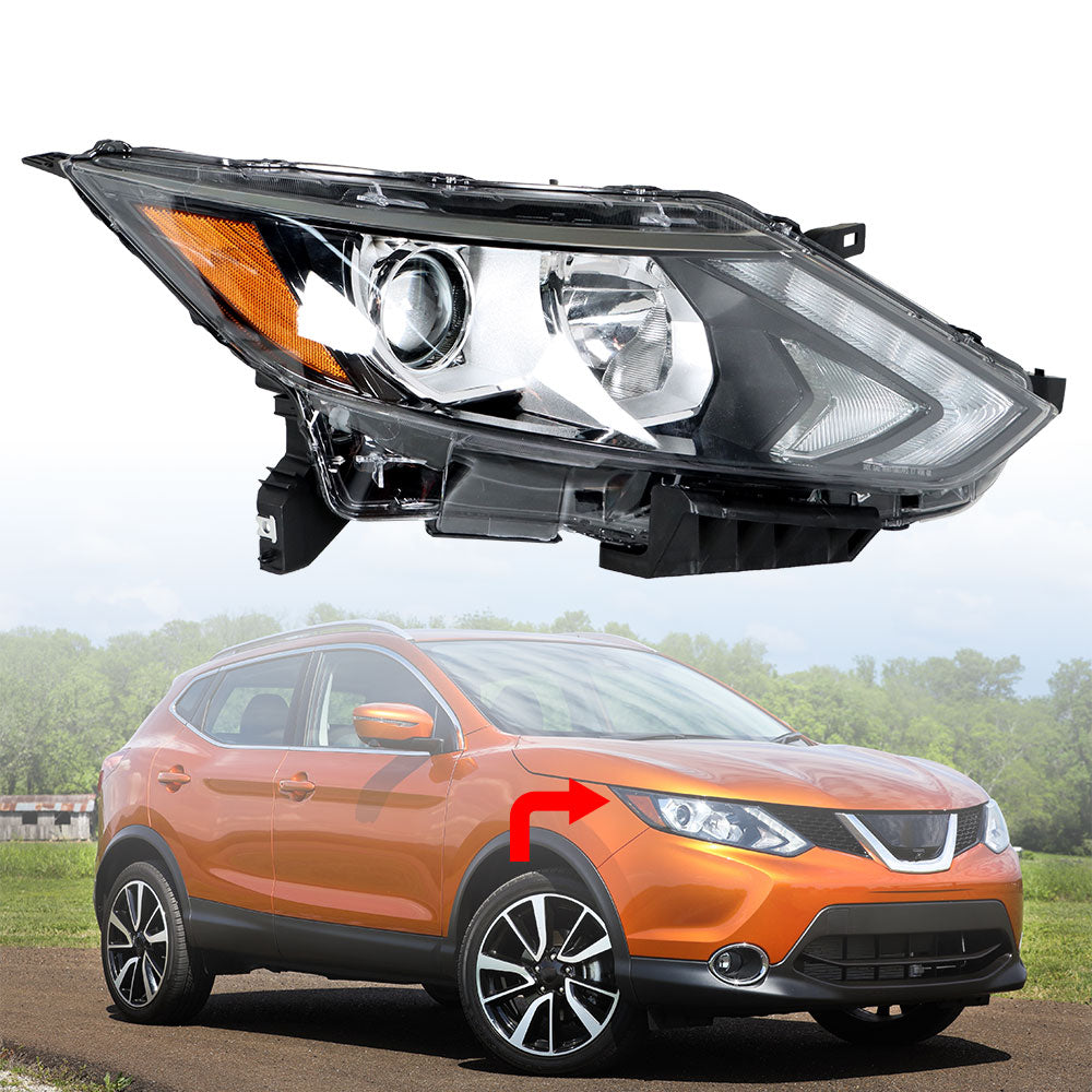 Labwork For 17-19 Nissan Rogue Sport Halogen Headlight Assembly Black Passenger Lab Work Auto