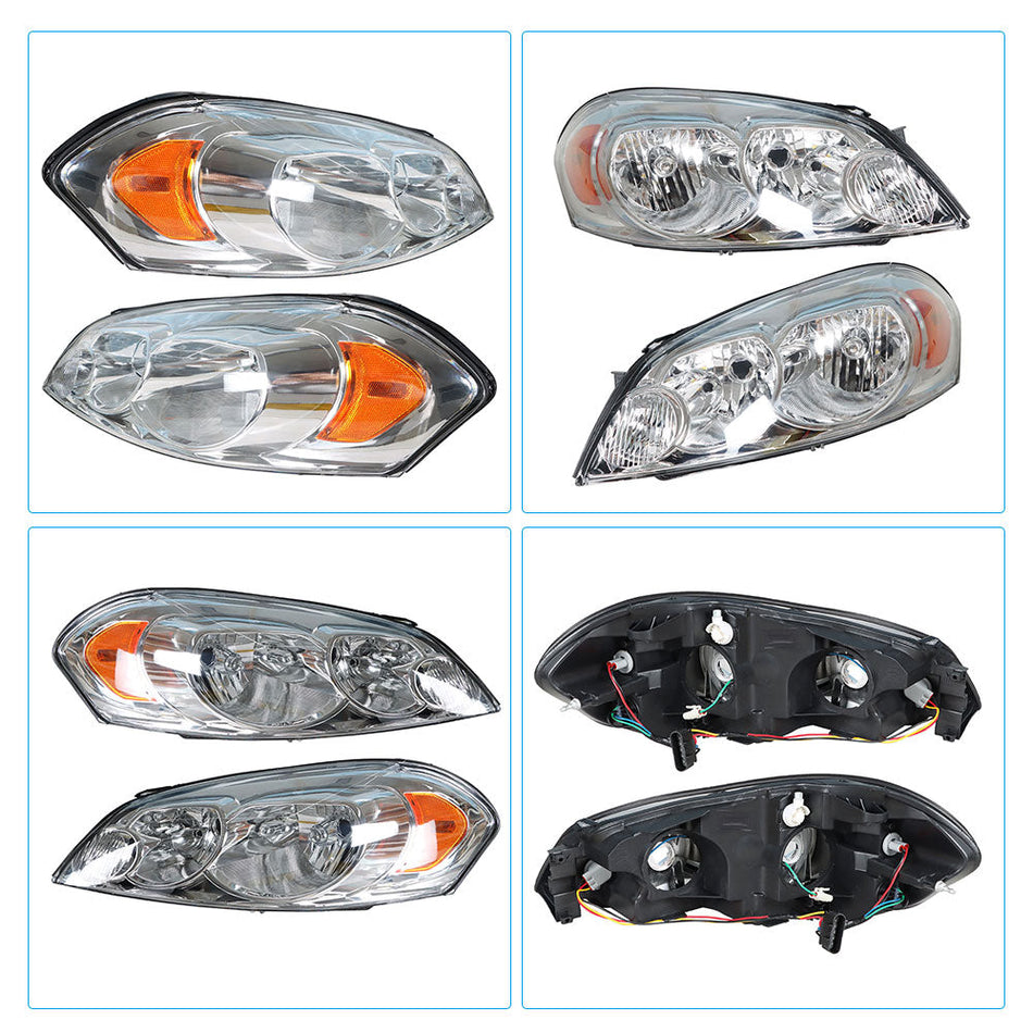 Labwork For 2006-2013 Chevrolet Impala Headlights Assembly Headlamp Chrome RH&LH Lab Work Auto