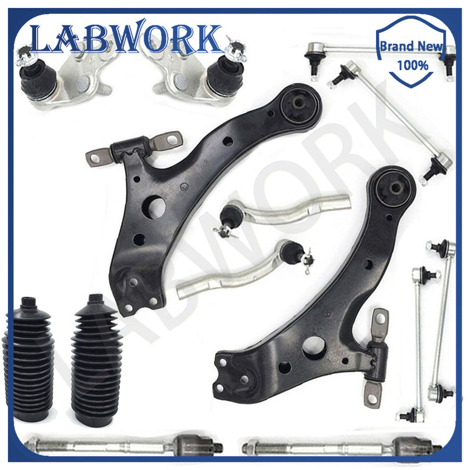 Labwork For 2007 - 2011 Toyota Camry Front Lower Control Arm Tie Rods Kit 14pc Lab Work Auto
