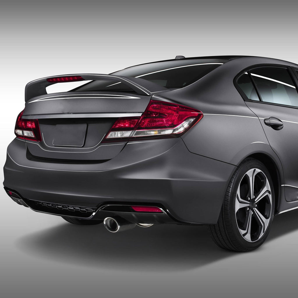 Labwork For 2013-2015 Honda Civic 4 Door Si Style Trunk Spoiler Wing Matte Black Lab Work Auto