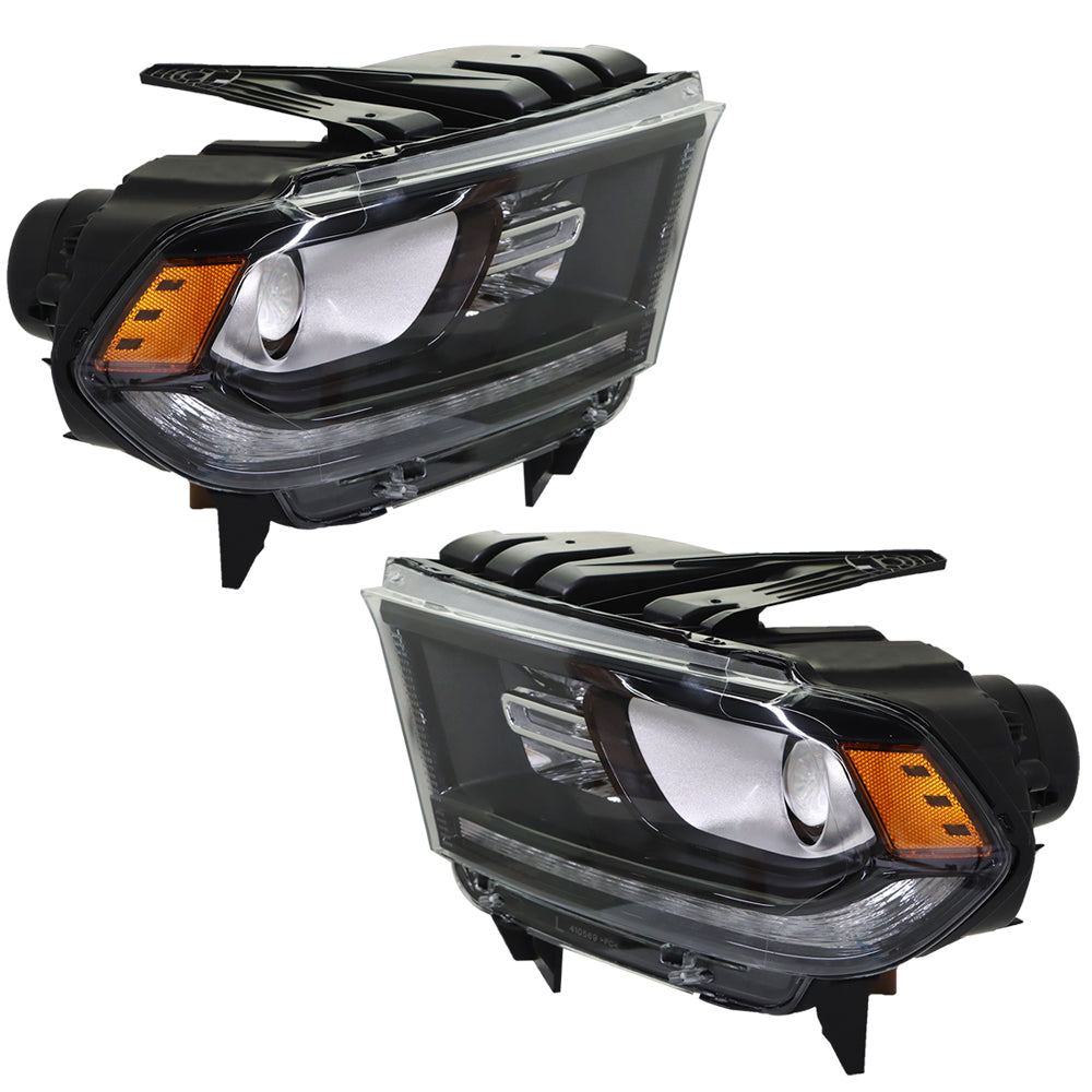 Labwork For 2016-2020 Dodge Durango Headlight Halogen Type Black Left&Right Side Lab Work Auto