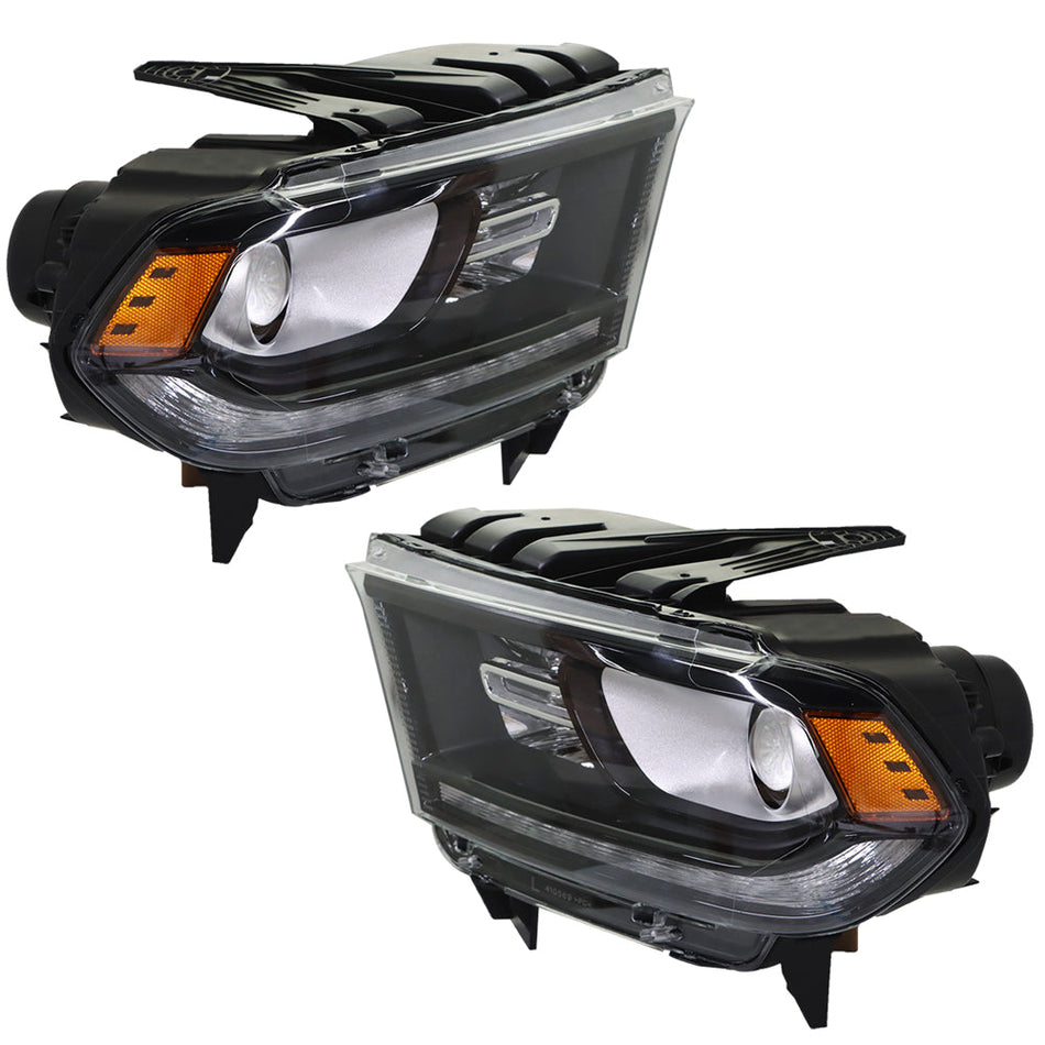 Labwork For 2016-2020 Dodge Durango Headlight Halogen Type Black Left&Right Side Lab Work Auto