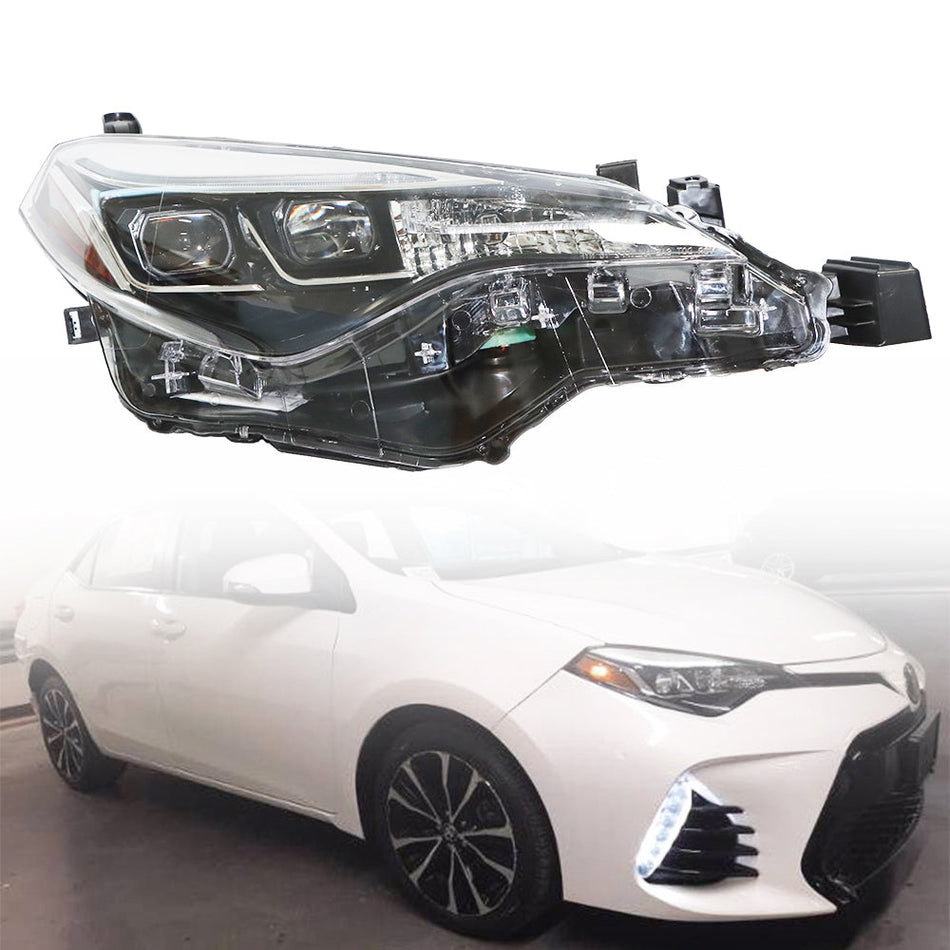 Labwork For 2017-19 Toyota Corolla SE XSE XLE Headlight LED Black Housing Right Lab Work Auto
