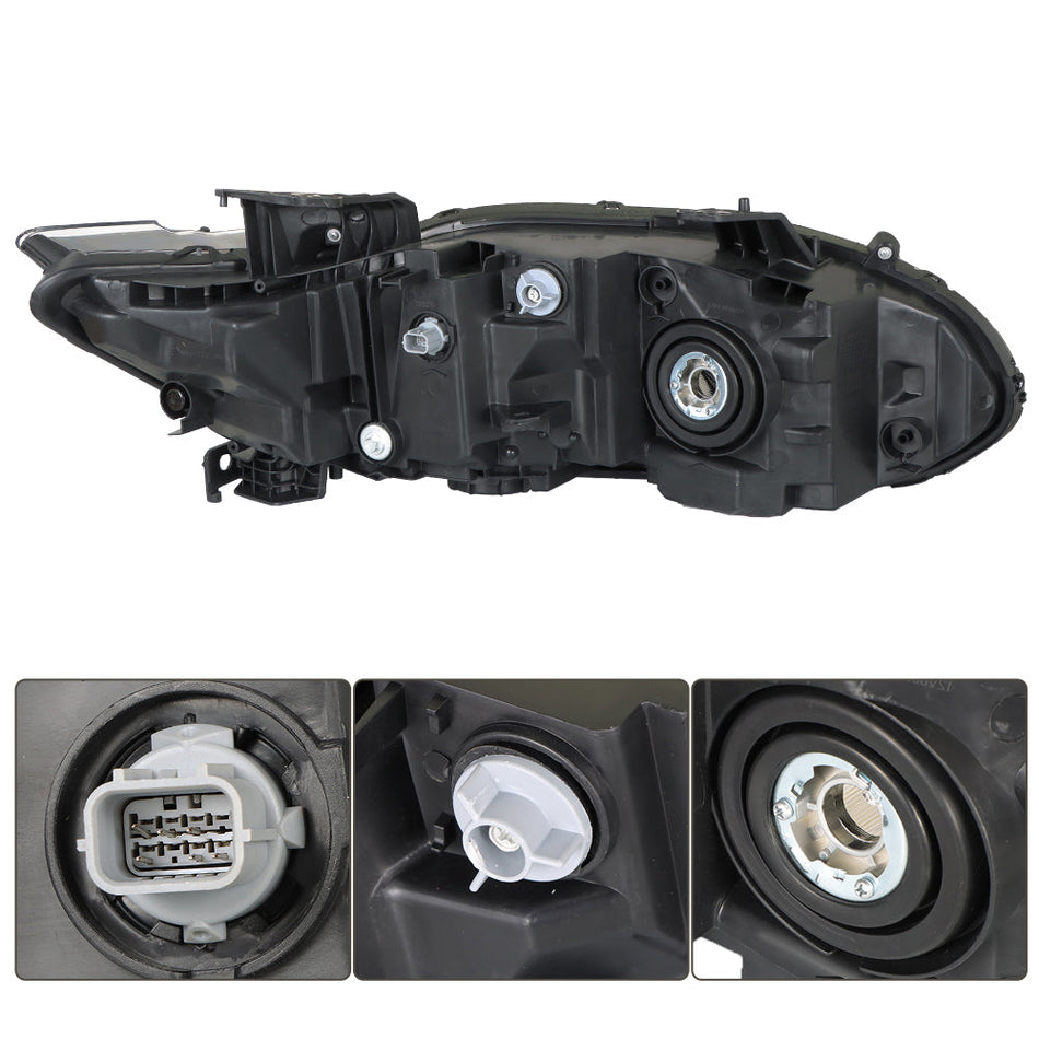 Labwork For 2018-2021 Honda Accord LED DRL Halogen Headlight Chrome Clear Left Lab Work Auto