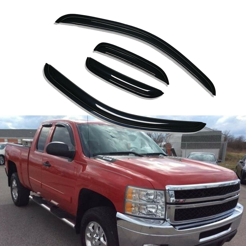 Labwork For Chevrolet Silverado1500 Extended Cab 2007-2013 Window Visor 4Pcs Lab Work Auto