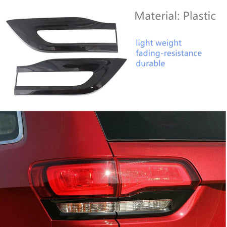 Labwork For Jeep Grand Cherokee 2014-2020 Gloss Black Tail Light Trim Bezel Kit Lab Work Auto