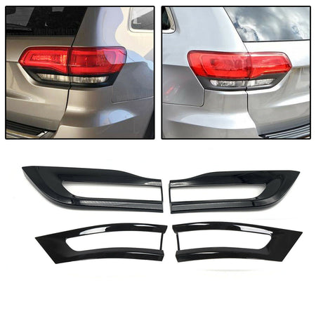 Labwork For Jeep Grand Cherokee 2014-2020 Gloss Black Tail Light Trim Bezel Kit Lab Work Auto