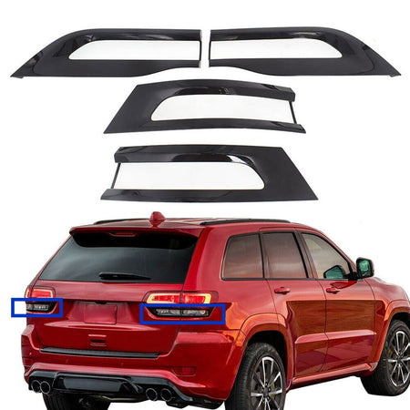 Labwork For Jeep Grand Cherokee 2014-2020 Gloss Black Tail Light Trim Bezel Kit Lab Work Auto