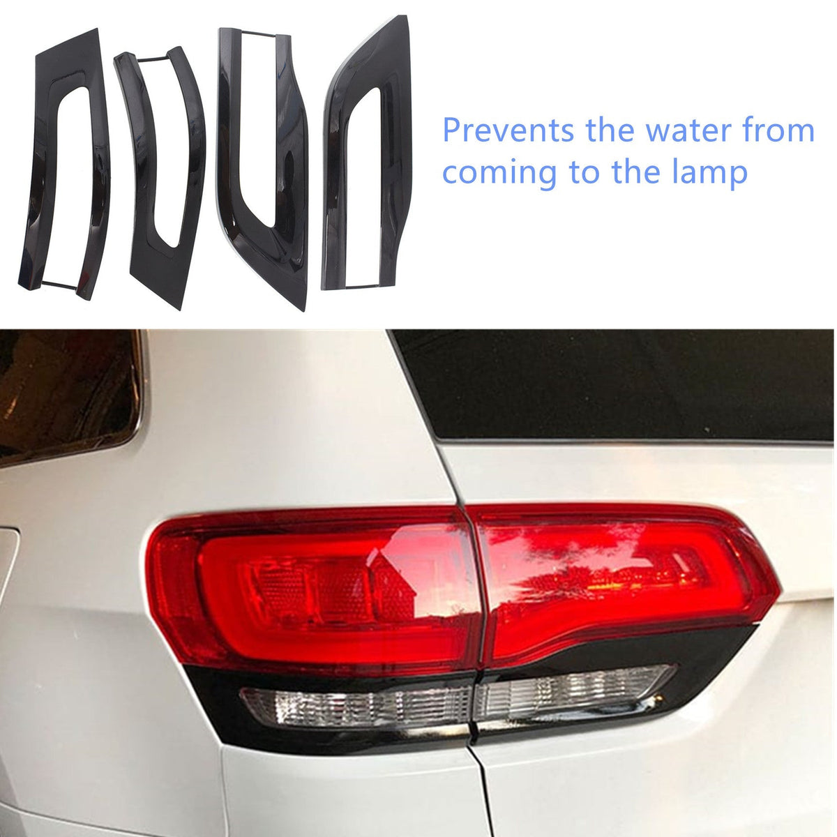 Labwork For Jeep Grand Cherokee 2014-2020 Gloss Black Tail Light Trim Bezel Kit Lab Work Auto