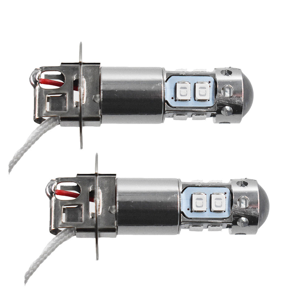 Labwork H3 1800LM 10000K Deep Blue 50W LED Headlight Bulbs Kit Fog Light DRL 2Pcs Lab Work Auto