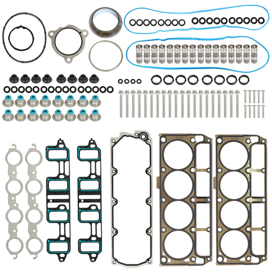 Labwork Head Gasket Set Bolts Lifters for 2007-2016 Chevy GM LS 6.0L 6.2L HS26192PT-5 Lab Work Auto