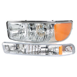 Labwork Headlamp For 1999-07 GMC Sierra 1500 & 2000-06 Yukon Chrome Housing Pair