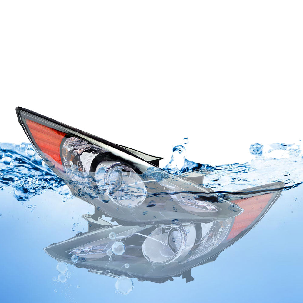 Labwork Headlight For 2011-14 Sonata Halogen Type Black Housing Clear Lens Pair Lab Work Auto