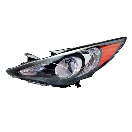 Labwork Headlight For 2011-14 Sonata Halogen Type Black Housing Clear Lens Pair Lab Work Auto