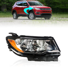 Load image into Gallery viewer, Labwork Headlight For 2017-2020 Jeep Compass Halogen Black Housing Clear Right Lab Work Auto