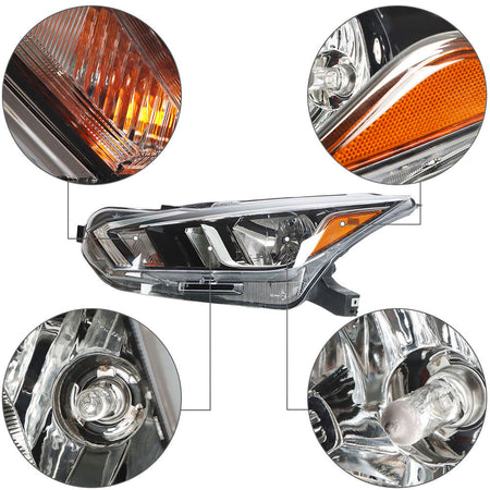 Labwork Headlight For 2020-2021 Nissan Versa S SV Halogen Type Chrome Left Side Lab Work Auto