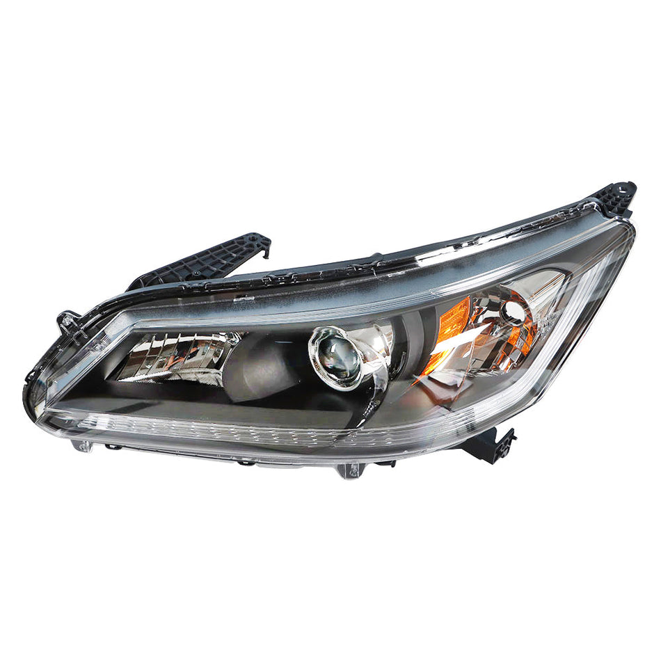 Labwork Headlights Headlamps For 2013-2015 Honda Accord Halogen Type Black Left Lab Work Auto