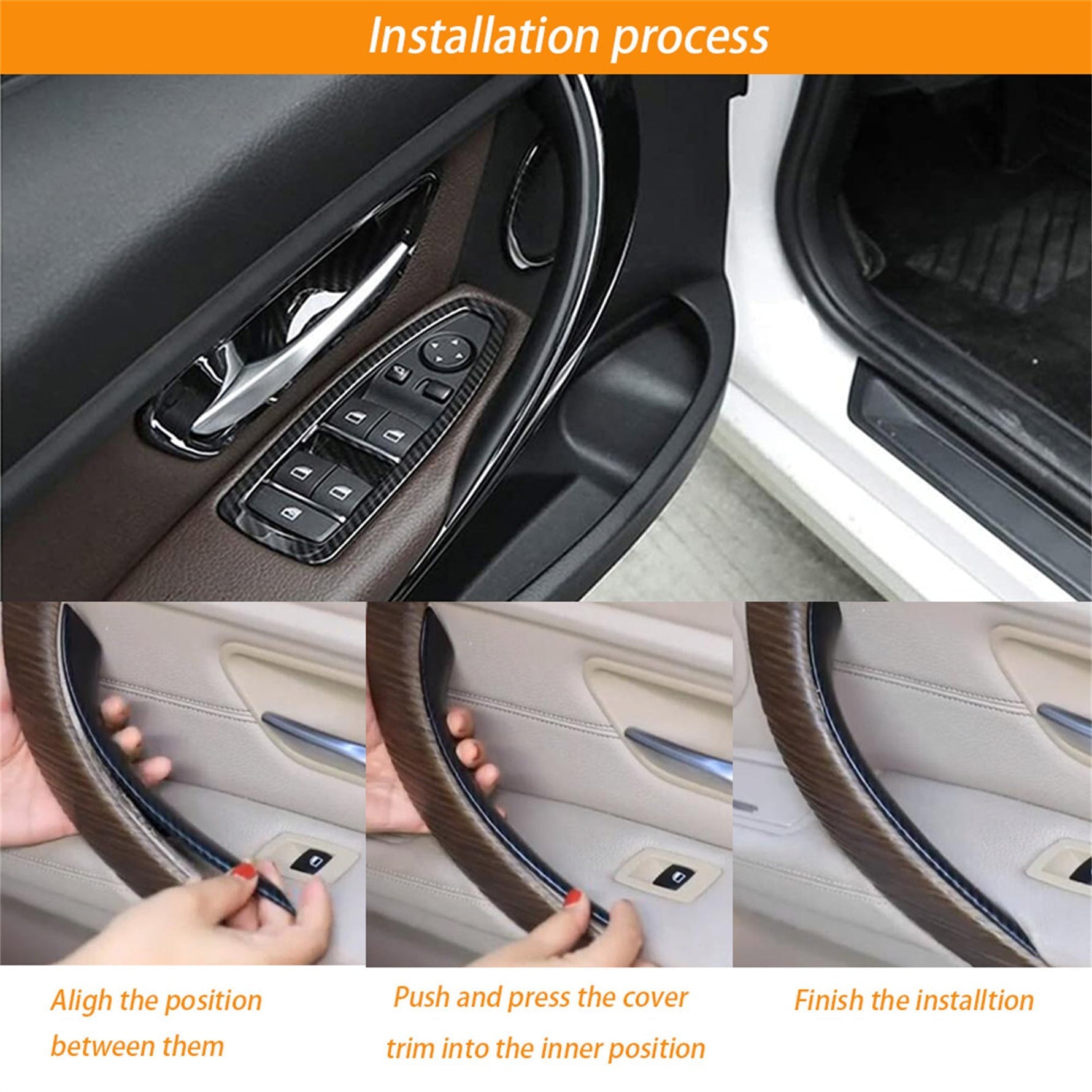 Labwork Inner Door Handle Inside Cover Protect Case For BMW 3 Series F30 F35 Lab Work Auto