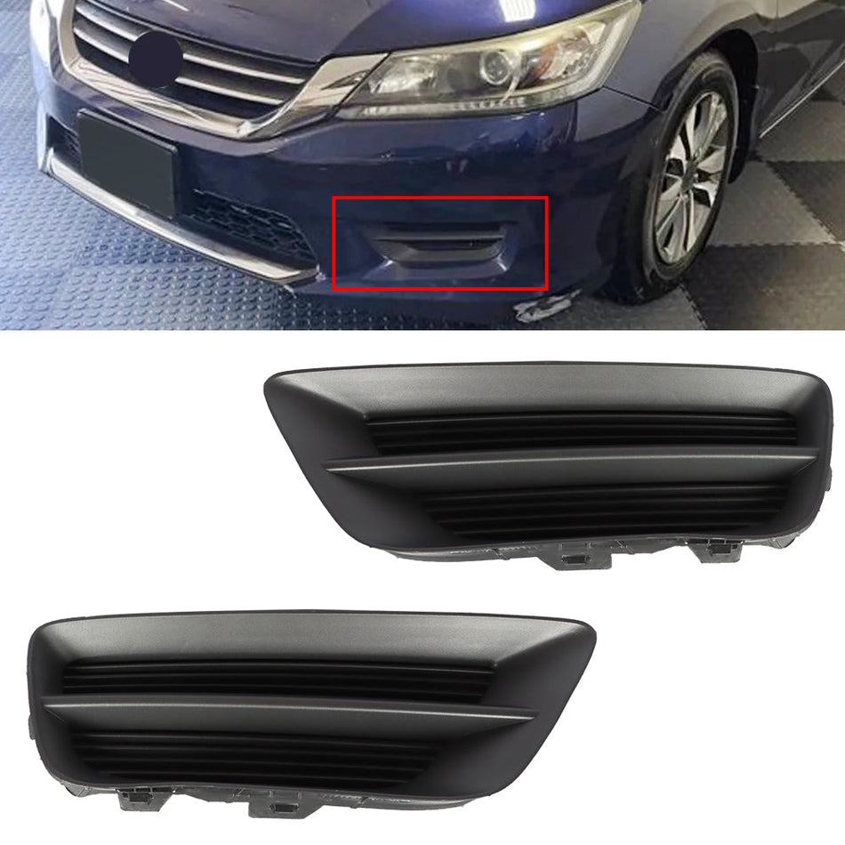 Labwork LH And RH Side Black Fog Light Cover For 2013-2015 Honda Accord Sedan Lab Work Auto