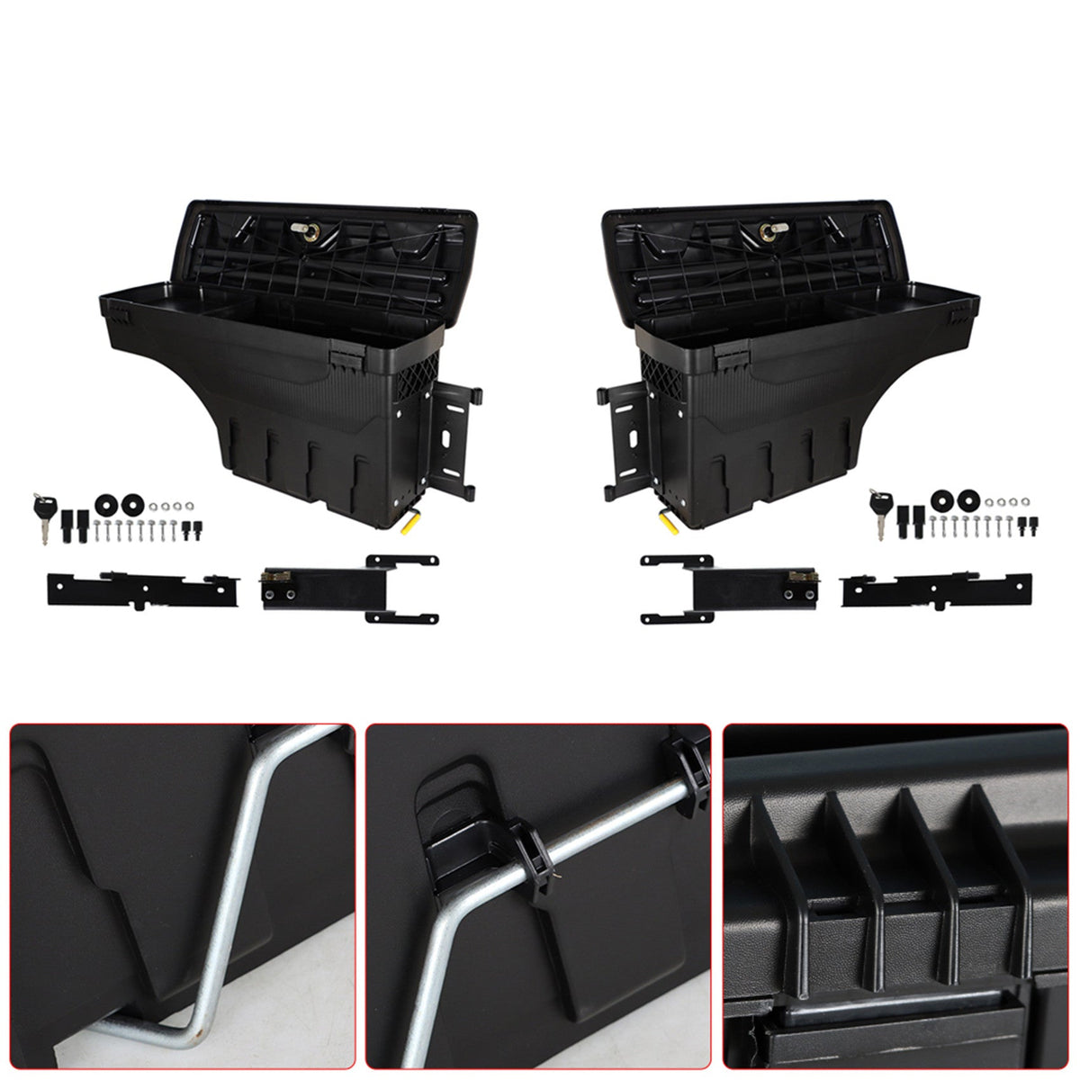 Labwork Pair LH+RH Truck Bed Storage Box Tool Box For 17-20 Ford F-250 F-350 Lab Work Auto