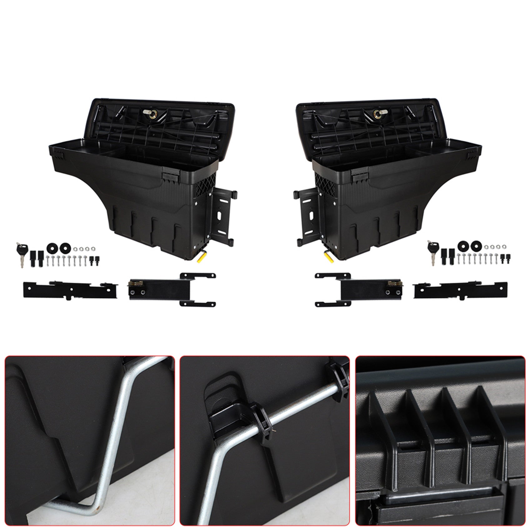 Labwork Pair LH+RH Truck Bed Storage Box Tool Box For 17-20 Ford F-250 F-350 Lab Work Auto