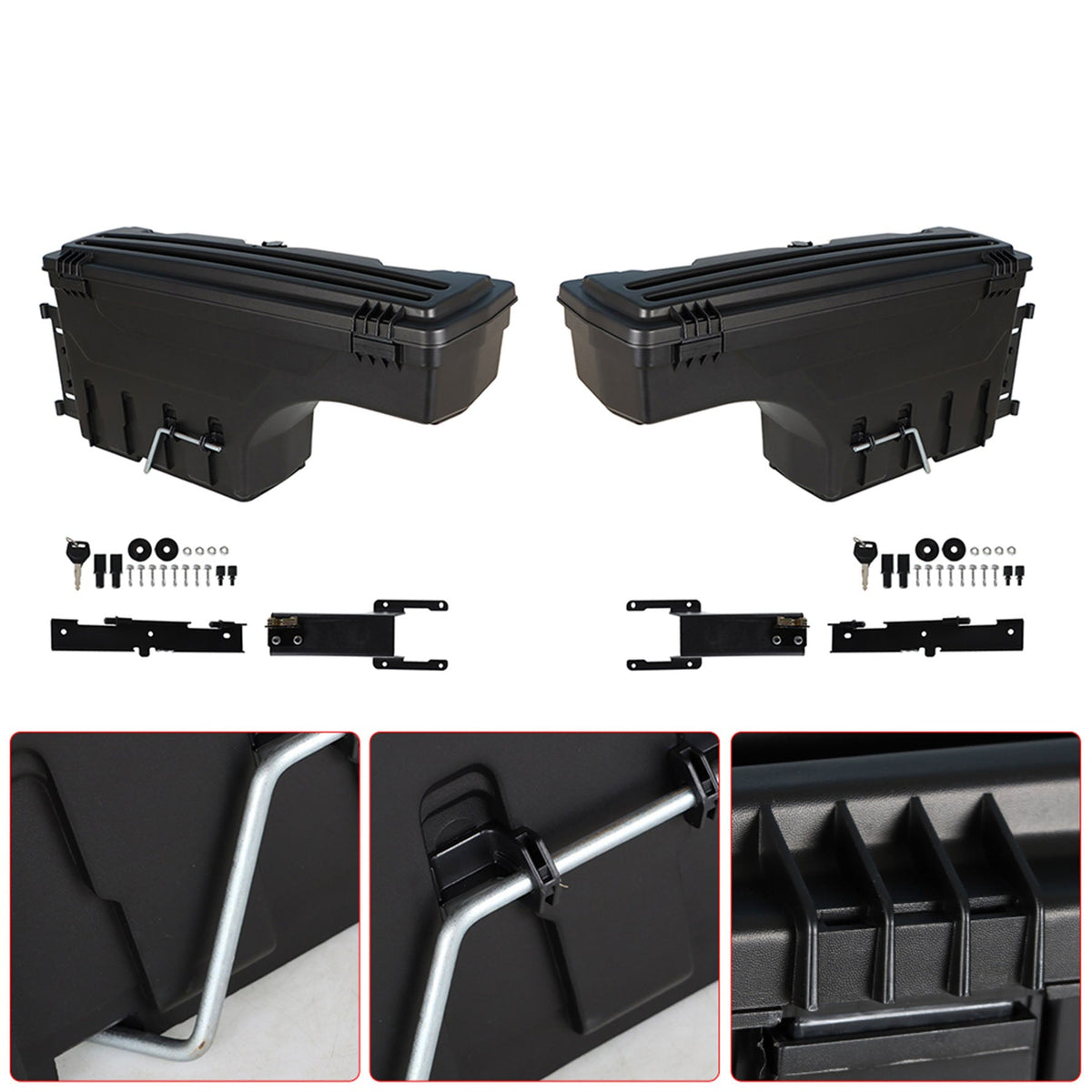 Labwork Pair LH+RH Truck Bed Storage Box Tool Box For 17-20 Ford F-250 F-350 Lab Work Auto