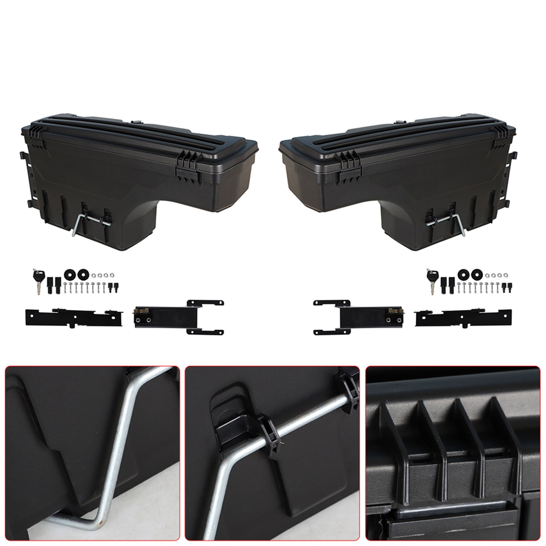 Labwork Pair LH+RH Truck Bed Storage Box Tool Box For 17-20 Ford F-250 F-350 Lab Work Auto