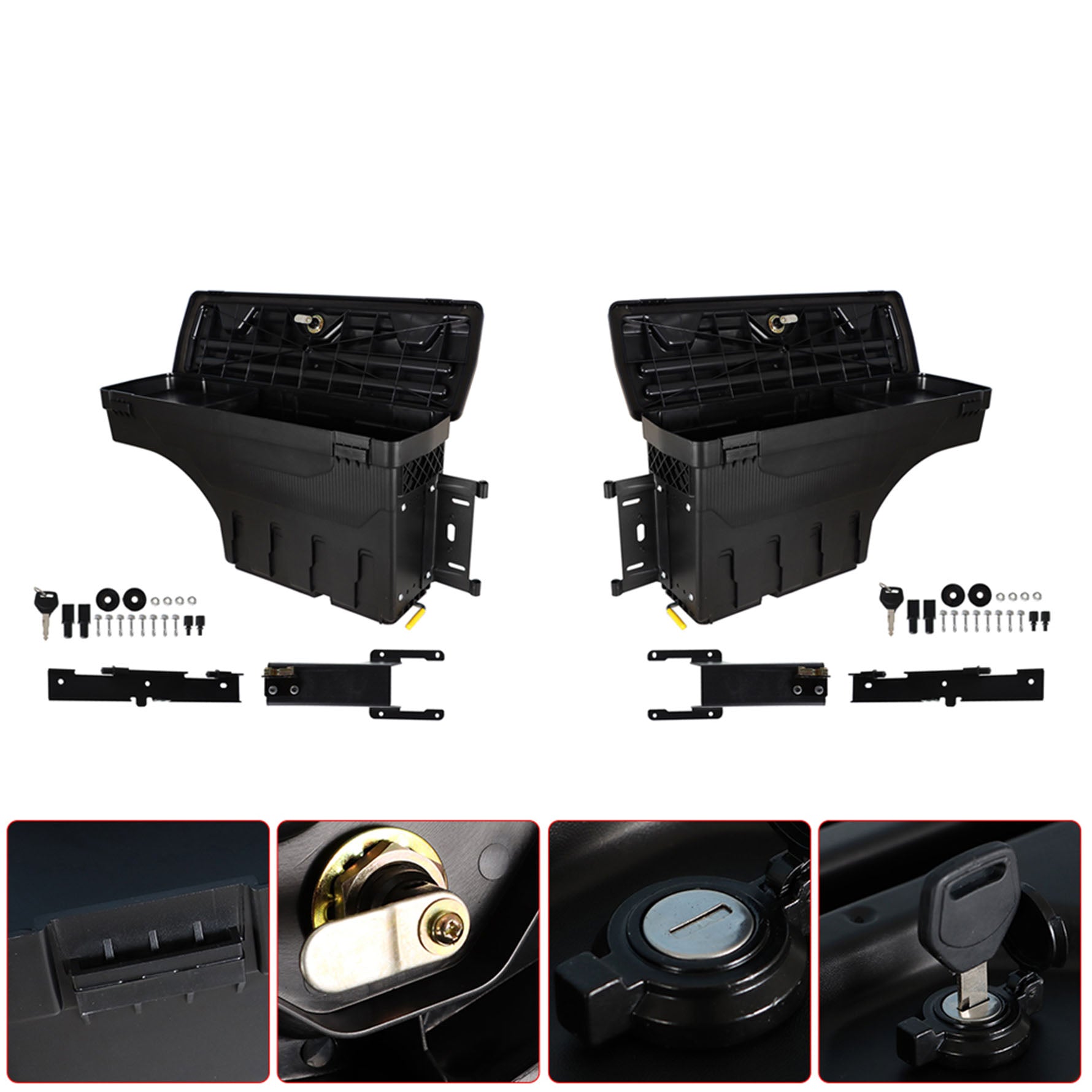 Labwork Pair LH+RH Truck Bed Storage Box Tool Box For 17-20 Ford F-250 F-350 Lab Work Auto