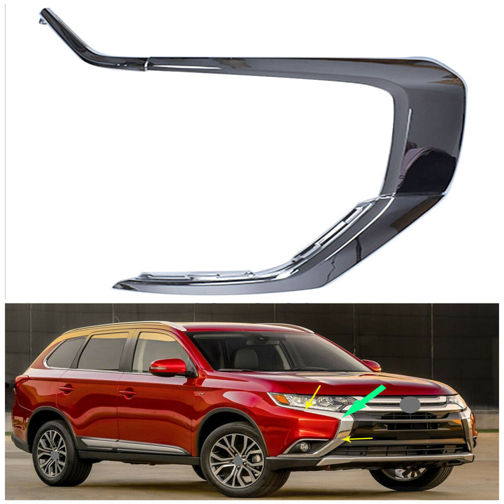 Labwork RH front Bumper Upper chrome Trim molding Strip Replacement for Mitsubishi Outlander 2016-2019 MI1047103, MI1047104 Lab Work Auto 