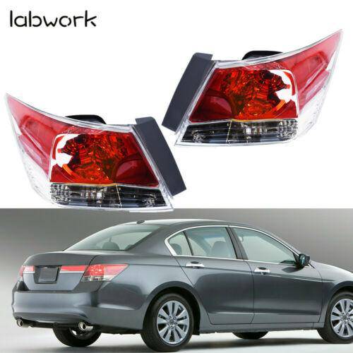 Labwork Tail Lights Fit For 2008-2012 Honda Accord Red Lens Rear Left & Right Lab Work Auto
