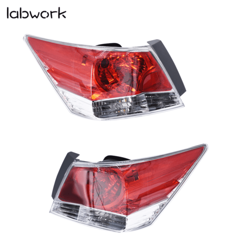 Labwork Tail Lights Fit For 2008-2012 Honda Accord Red Lens Rear Left & Right Lab Work Auto