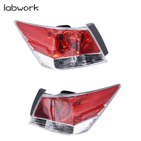 Labwork Tail Lights Fit For 2008-2012 Honda Accord Red Lens Rear Left & Right Lab Work Auto