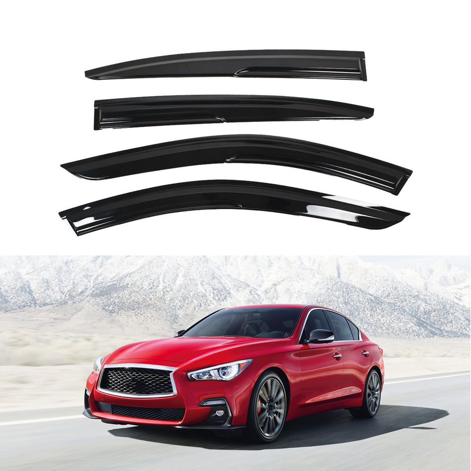 Labwork Window Visor Sun Rain Guard Vent Shade For Infiniti Q50 2014 2015-2019 Lab Work Auto