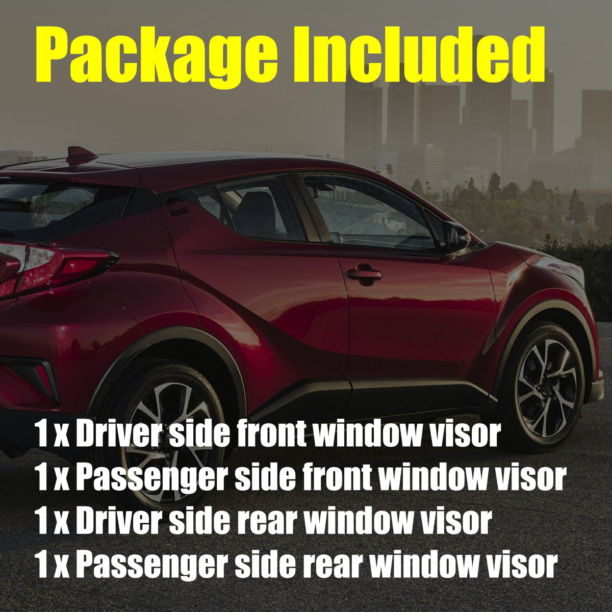 Labwork Window Visor Vent Shade Deflector Guard Sun/Rain For Toyota C-HR 17-20-Lab Work Auto Parts-